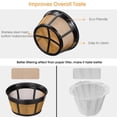thumbnail image 4 of Filtre à Café Réutilisable, Filtres à Café pour Panier Filtre à Café de Remplacement pour 8-12 Tasses avec Fond en Maille en Acier Inoxydable, 4 of 7