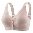 thumbnail image 1 of Fgnfyis Women's Solid Color Lace Pattern Front Buckle Non Underwire Tank Top Bra Womens Bras Light Pink XL, 1 of 7