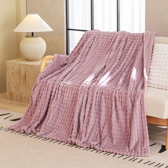 Lisbinx Double Layer Thickened Imitation Fleece Blanket | Solid Color Plush Throw for Sofa, Bed & Office | 100X150Cm Soft & Warm Nap Blanket