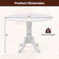 thumbnail image 3 of Costway 4-Person Dining Table Wooden Kitchen Table with Solid Rubber Wood Frame for Kitchen White, 3 of 10