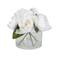 thumbnail image 1 of DesignOvation 7"H Tabletop Artificial Peonies in Glass Vase, 1 of 8