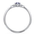 thumbnail image 4 of Birthstone Oval Ring with Shoulder Accents - Blue Sapphire (September), 4 of 5