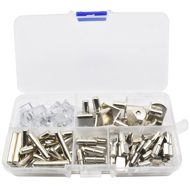 80pcs Shelf Pins Kit Shelf Support Pegs Stainless Steel Bookshelf Pegs Shelves Pegs