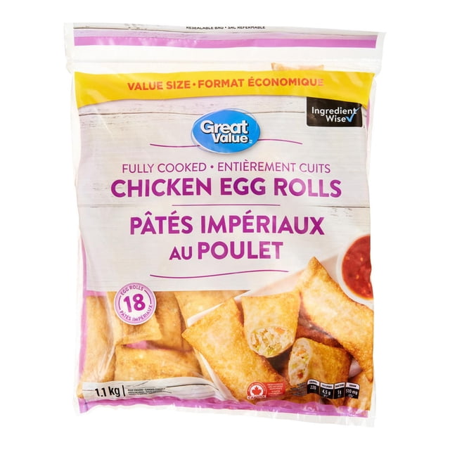 Great Value Frozen Chicken Egg Rolls, 18 Pieces, 1.17 kg