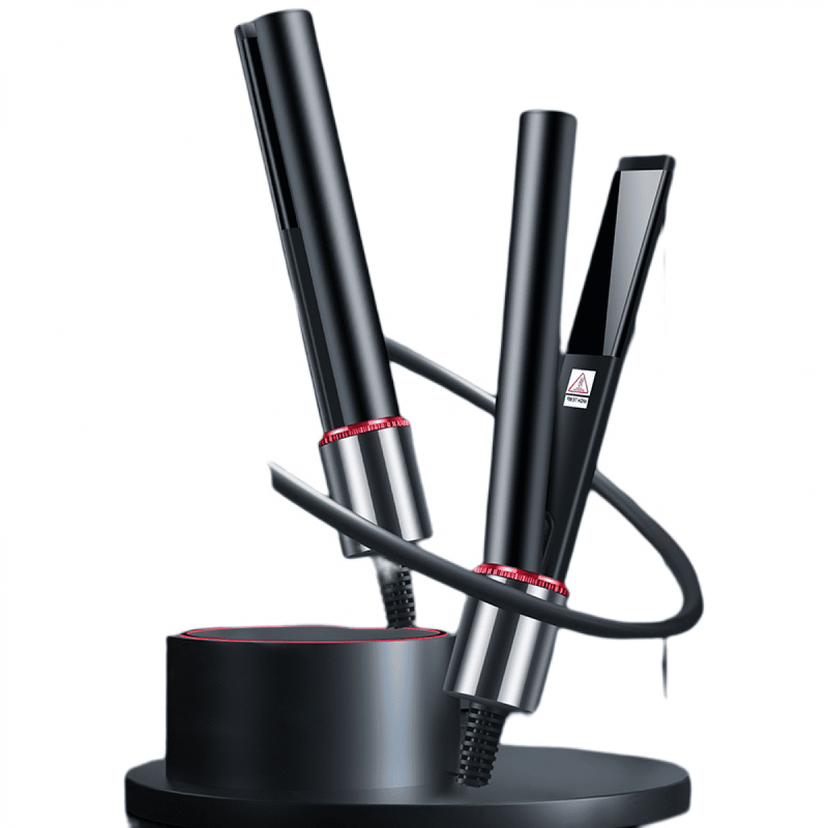 YSTINNG Hair Straightener and Curler 2 in 1, Flat Iron Curling Iron in One, Curling Straightening Iron Combo, Round Flat Iron A311-001