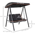 thumbnail image 3 of Outsunny 2 Seater Outdoor Swing Chair Porch Swing Bench with Canopy, 3 of 9