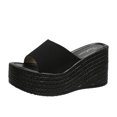 thumbnail image 2 of LSLJS Pantoufles pour Femmes, Talon Matsu Semelle Épaisse Talon Compensé Chaussures pour Femmes Respirantes à Enfiler Sandales de Plage, 2 of 6