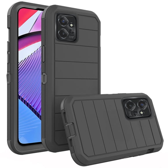 Asuwish Compatible with Motorola Moto G Power 5G 2023 Phone Case Hybrid Rugged Shockproof Hard Protective Drop Proof Full Body Heavy Duty Mobile Cell Cover for GPower G5 Women Men Black