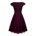 thumbnail image 4 of Meichang Robes d'Été en Dentelle pour Femmes Tendance à Volants Manches Courtes Coupe Trapèze Robe Évasée Swing Ourlet en Chiffon Fluide Robes Midi Vintage Col en V Invitée de Mariage Robe de Cocktail pour Fête, 4 of 5