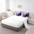 thumbnail image 3 of YST Purple Marble Comforter Set, 7-Piece, King Size, Watercolor Abstract, Metallic Foil Print, Glitter, 3 of 4