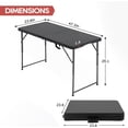 thumbnail image 3 of FDW Camping Table Folding Half Portable Foldable Table for Parties Backyard Events(Black, 4 FT), 3 of 7