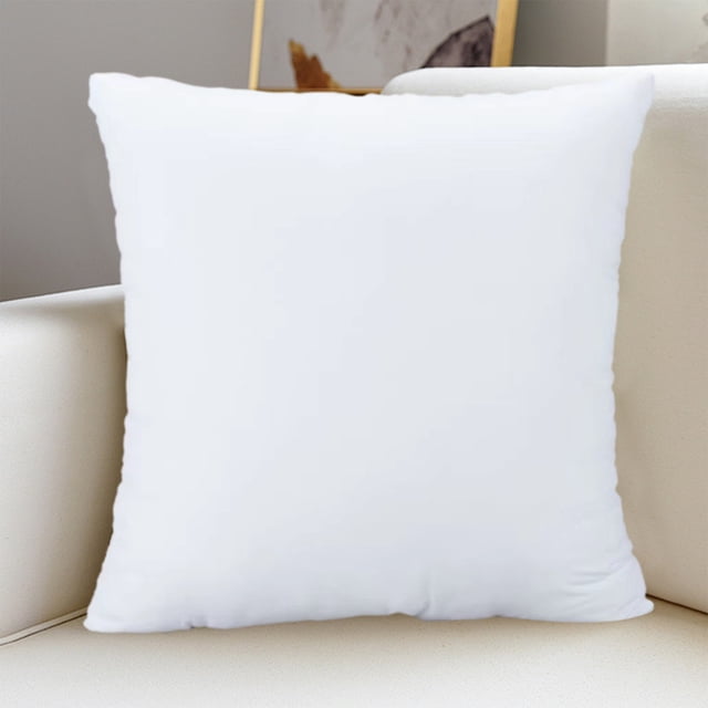 Jpxdew Pillow Insert 18x18 Inches in white, featuring a down alternative polyester core with durable stitching. Ideal for sofa and bed decorative use, it fits standard pillowcases and serves as a versatile throw pillow insert or decorative pillow core. Easy to clean for hassle-free maintenance.
