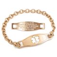 thumbnail image 1 of MedicEngraved Rose Gold Stainless Steel Custom Medical Alert Bracelet - 5mm Oval Link, 1 of 7