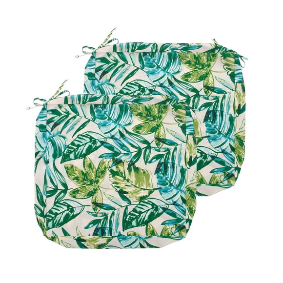 FUNHOME Waterproof Outdoor Cushion Covers 22 x 20 x 4 inch Set of 2 Replacement Cushion Covers for Garden Patio Furniture Couch Chair Fade-Resistant Slipcover Only No Insert(Palm Leaf)