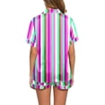 thumbnail image 4 of GDREDA Ensemble de Pyjama pour Femmes 2 Pcs Ensembles de Pyjama pyjamas pour Femmes Tigre Floral Imprimé Graphique Chemise à Boutons à Manches Courtes et Short Ensemble de Pyjama Femmes Ensembles de Pyjama pyjamas Violet,TTG, 4 of 5
