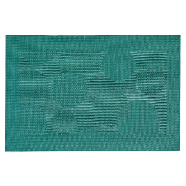Napperon en Vinyle (Bulles) (Sarcelle) - Ensemble de 12 Napperons Rectangulaires en Plastique Turquoise avec Motifs de Bulles Embossés et Fini Mat et Résistant à l'Eau, Conçus pour le Linge de table et le Nettoyage Facile des Taches, Convient Aussi comme Support de Napperon portable pour Boissons Ou Collations.