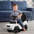 thumbnail image 4 of Costway 3 in 1 Ride on Push Car Mercedes Benz G350 Stroller Sliding Car w/ Canopy White, 4 of 10