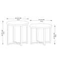 thumbnail image 3 of HOMETRENDS 2-Piece Steel Outdoor Nesting Side Tables, Brown/Off-White, 3 of 10