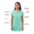 thumbnail image 4 of Adar Scrub Set pour Femmes - Scrub Top Incurvé en V & Scrub Pants - 4402 - Aqua - XL, 4 of 8