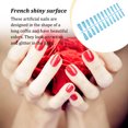 thumbnail image 3 of Fake Nail Set French Style Scratch Resistant Press-on Fingernails Full Cover Removable Trimble Adjustable Manicure Stickers Type 21, 3 of 7