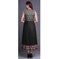 thumbnail image 4 of Bimba Black3 Ikat Imprimé Femme Designer Col Mandarin Robe Anarkali Ethnique Indienne Kurta Très Grand, 4 of 6