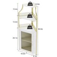 thumbnail image 2 of Armoire de Bar d'Angle, Armoire à Vin Moderne avec Tablettes de Rangement et Porte en Treillis, Armoire de Rangement pour Alcools de Bar à Domicile avec Support en Verre pour Salon, Salle à Manger, 2 of 6