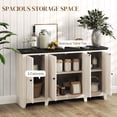 thumbnail image 4 of HOMCOM Buffet Bahut avec Tablettes Ajustables, Portes, Grain de Bois Blanc, 4 of 10