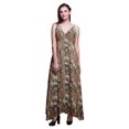 thumbnail image 1 of Bimba Robe Longue Maxi d'Été Imprimée à Col en V pour Femme, Tenue de Villégiature de Vacances - Petit, 1 of 4