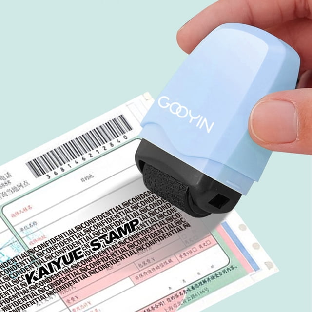 Oleegame 1PC Ten Dollar Items Random Confidential Single Applicator Information Photosensitive Privacy Express Roller Seal Seal Code Alteration Personal Office Stationery 1ML Blue