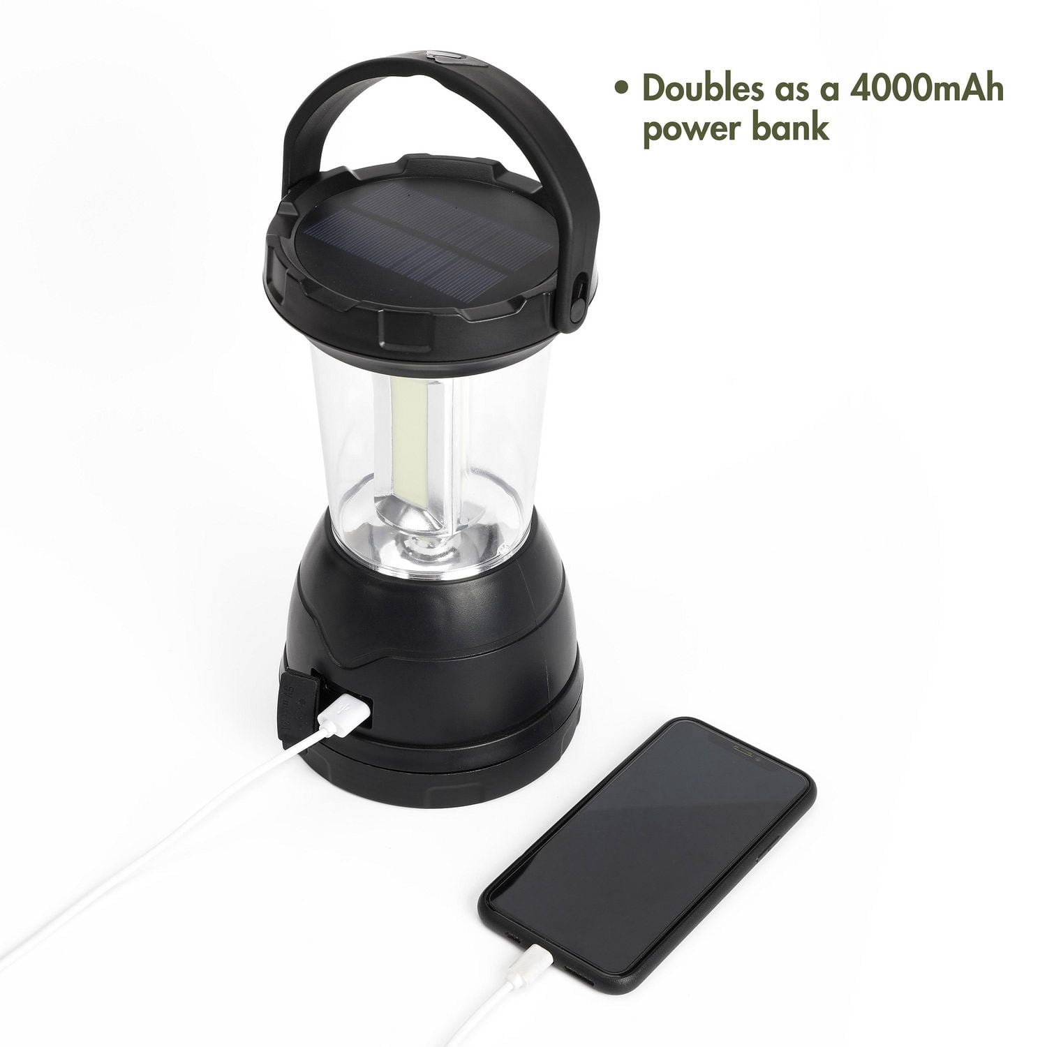Ozark Trail Triplex DEL Lanterne de survie, 800 lumens, rechargeable, solaire et manivelle