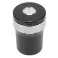 thumbnail image 1 of Car Ashtray, Black Stainless Steel Inside LED Mini Car Trash Can With Real Clock, Indoor Multipurpose  Trash Can For Car, 1 of 8