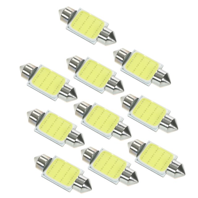 10Pcs Feston 36mm COB LED Blanc Intérieur Ampoule Voiture Source Dôme Lampe de Lecture