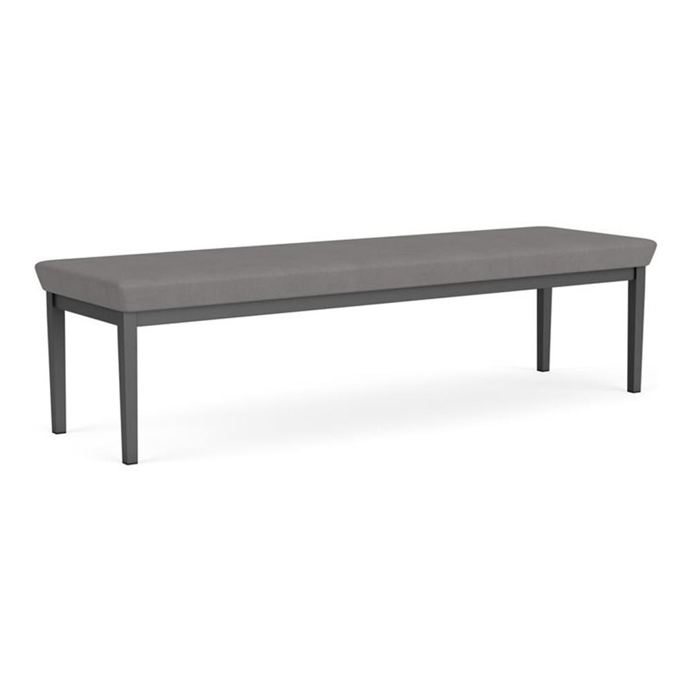 Lenox Steel Reception Waiting 3-Seat Bench / Charcoal Steel / Light Gray