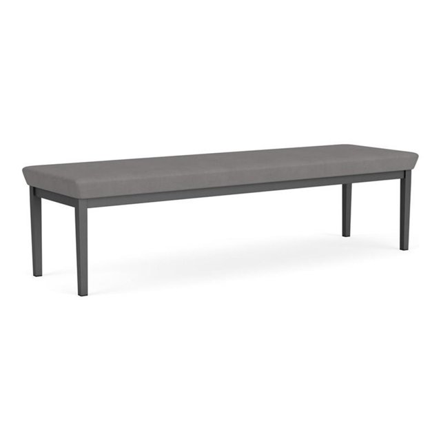 Lenox Steel Reception Waiting 3-Seat Bench / Charcoal Steel / Light Gray