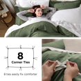 thumbnail image 4 of Bedsure Olive Green Duvet Cover Full Size - Soft Prewashed Full Duvet Cover Set, 3 Pieces, 1 Duvet Cover 80x90 Inches with Zipper Closure and 2 Pillow Shams, Comforter Not Included, 4 of 6