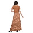 thumbnail image 4 of Moomaya Printed Rayon Cold Shoulder Crop Top And Skirt Ethnic Set For Women, 4 of 6