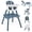 Blue, variant on Babyjoy 4 in 1 Baby High Chair Convertible Toddler Table Chair Set with PU Cushion Brown