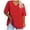 Red, variant on Women's Plus Size V Neck T Shirts Summer Half Sleeve Tees Casual Loose Fit Cotton Tunic Tops
