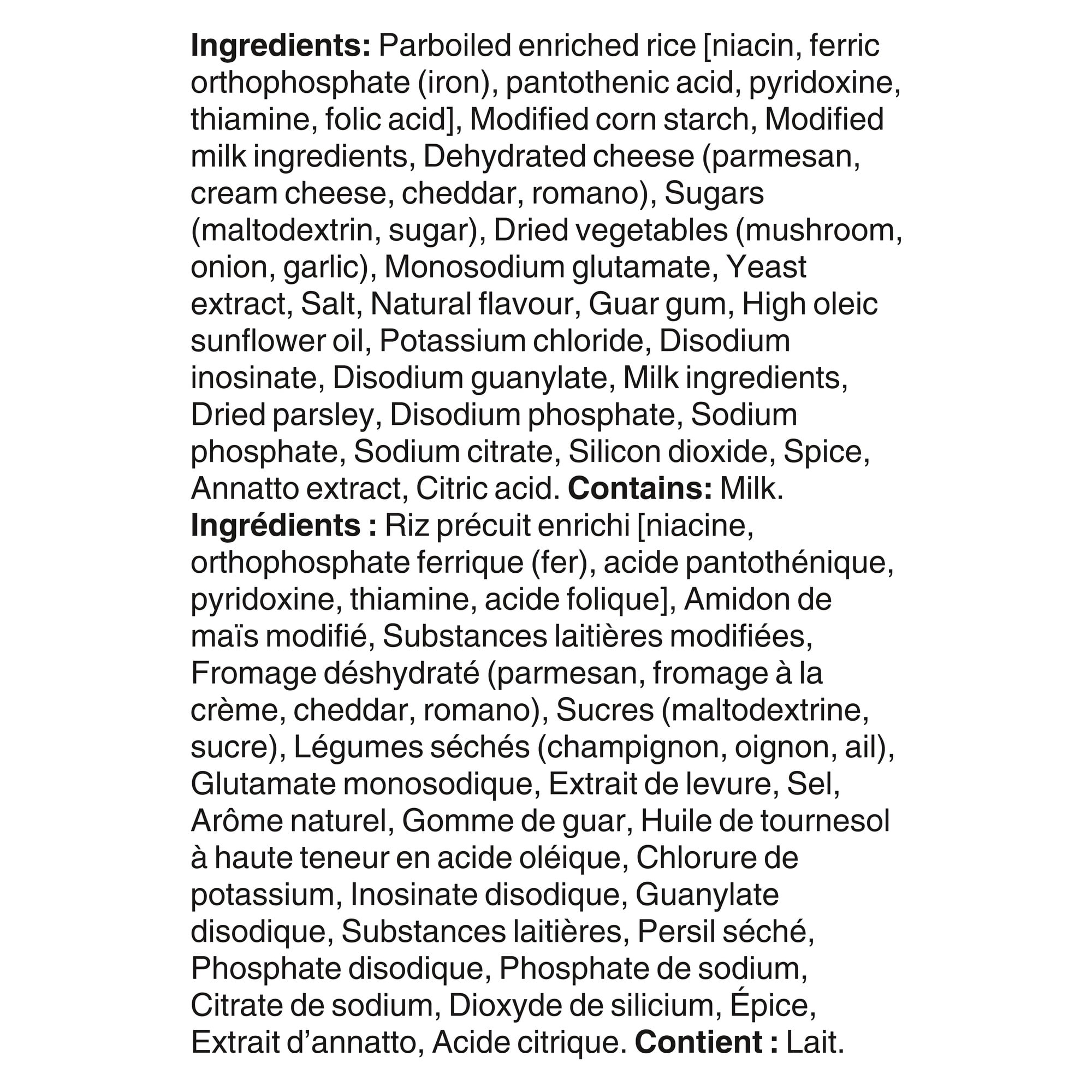 Contenant de Riz Knorr  Risotto Trois Fromages et Champignons