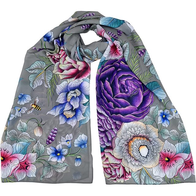 Anuschka Chiffon Scarf - Original Printed Artwork with Super-Soft & Lightweight 100% Polyester Fabric