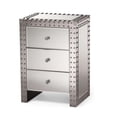 thumbnail image 3 of Plata Decor Import, Contemporary Mirrored Nightstand Duo with Stainless Steel & Premium Drawer, Rita Nightstand, Set of 2, 3 of 3