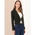 thumbnail image 4 of INSPIRE CHIC Blazer Court Sans Col pour Femme, Travail Bureau Affaires Décontracté, Gris Foncé L, 4 of 6