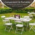 thumbnail image 4 of 6 feet Plastic Folding Table Card Table Indoor Outdoor Dining Party Outdoor, 4 of 6