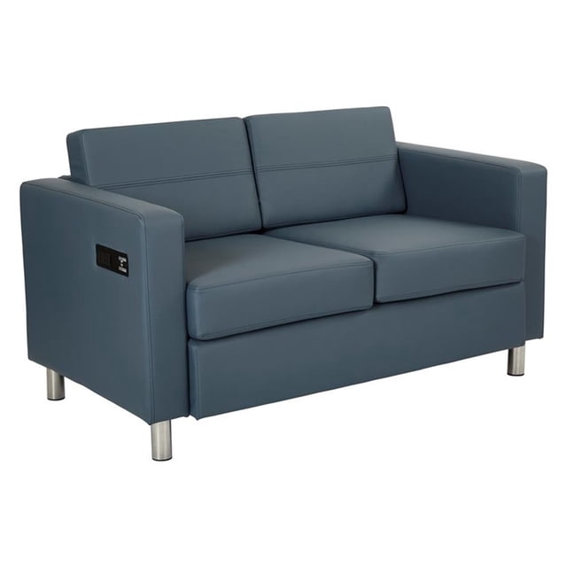 Causeuse Atlantic avec Station de Recharge Double en Similicuir Bleu Dillon