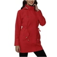 thumbnail image 3 of Sentmoon Winter Jackets for Women Oversized Hooded Neck Long Sleeve Winter Coat for Women Zipper Solid Color Windproof Waterproof Womens Clothes Fall and Winter for Backpacking and Camping, 3 of 9