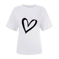 thumbnail image 4 of Diufon Hauts de la Saint-Valentin pour Femmes, Tunique Décontractée à Manches Courtes, Chandail à Col Rond, Blouse Tendance Mignonne à Imprimé Graphique, 4 of 6