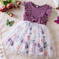 thumbnail image 1 of TopLLC Robe à Manches Courtes à Col Rond Filles Été Nouvelle Robe à Manches Courtes Robe Princesse en Gaze Imprimée Robe d'Anniversaire Robe Robe Fille, 1 of 5