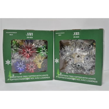 Topper D'Arbre À Étoile 8 "10Lt (Ampoules Transparentes) (Asstd) - Ensemble De 2