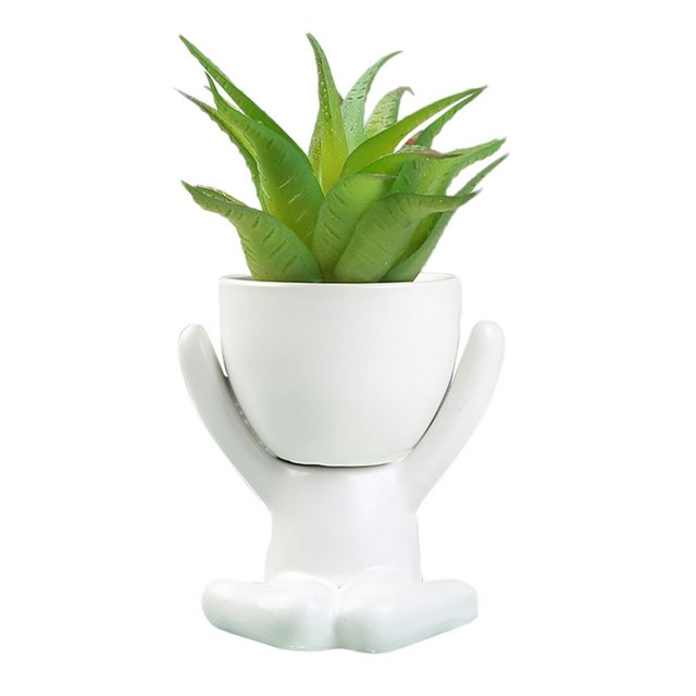 Pots de Fleurs en Forme Humaine Mini Céramiques en Pot pour Décoration Intérieure-Sans Plante Incluse