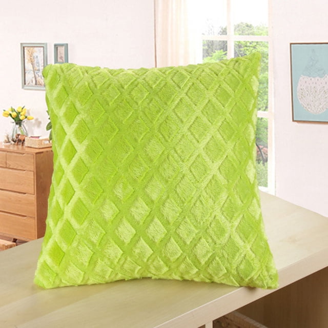 Housse de Coussin Peluche Housse de Coussin Lombaire de Sofa Décoration Maison Uni Coloré